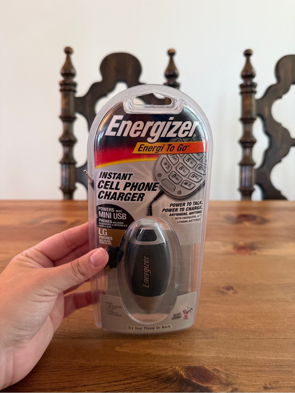 Energizer Instant Cell Phone Charger - Black mini USB LG phones